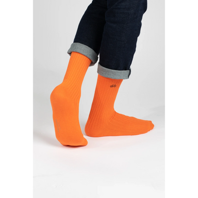 Orange Ribbed Socks