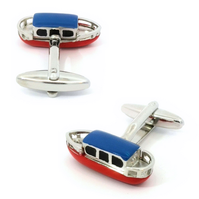 Coloured Canal Barge or Narrowboat Cufflinks