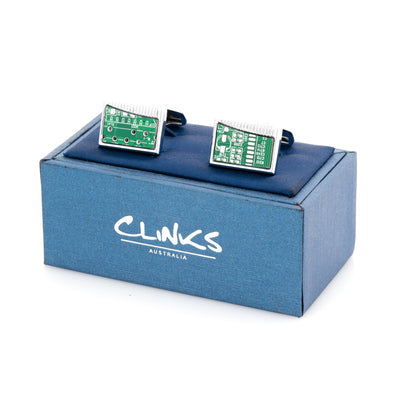 Upcycled Rectangular Circuit Board Cufflinks