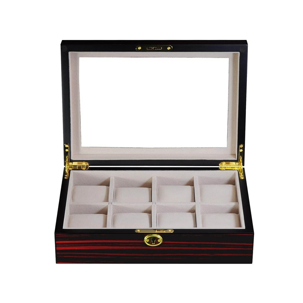 Ebony Wooden Watch Box, 8 Watch Box, Cuffed Watch Box, Clinks Australia Watch Box, Ebony Watch Boxes on Cuffed, Australia Watch Box, Watch Storage Box, Watch Display Box, 8 Slots Watch Box, Watch Boxes for 8 , Ebony Watch Box, Wooden Watch Box, Ebony, CB5059, Clinks.com