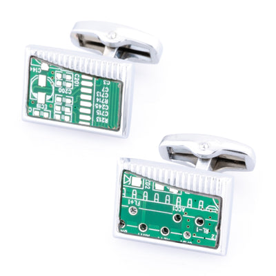 Upcycled Rectangular Circuit Board Cufflinks
