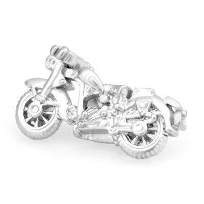 Silver Motorbike Lapel Pin