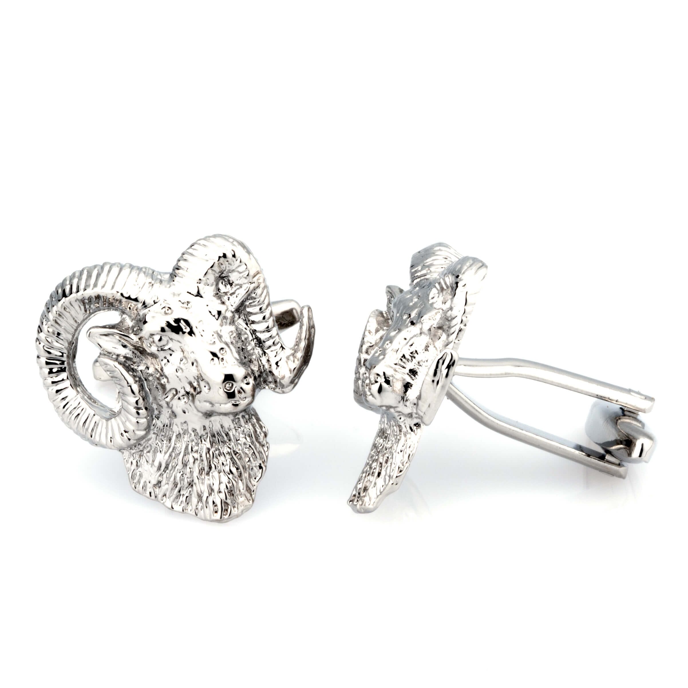 Silver Ram's Head Cufflinks Novelty Cufflinks Clinks Australia 