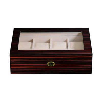 Ebony Wooden Watch Box for 8 Watches