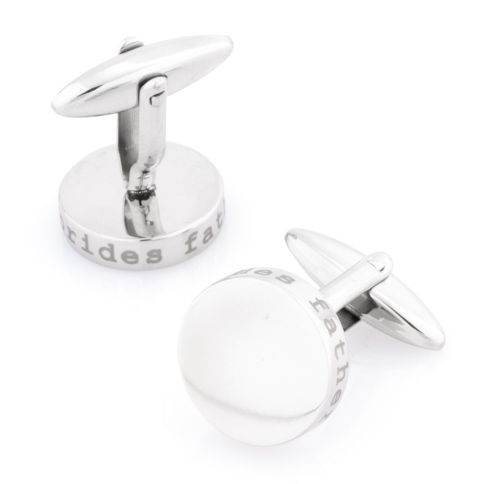 Brides Father Laser Etched Engravable Wedding Cufflinks Wedding Cufflinks Clinks Australia 