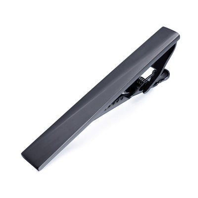 Brushed Gunmetal Angles Cufflinks and Tie Clip Set