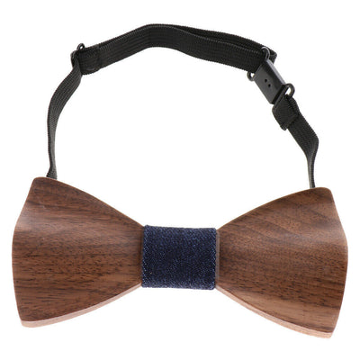 Dark Wood Denim Adult Bow Tie