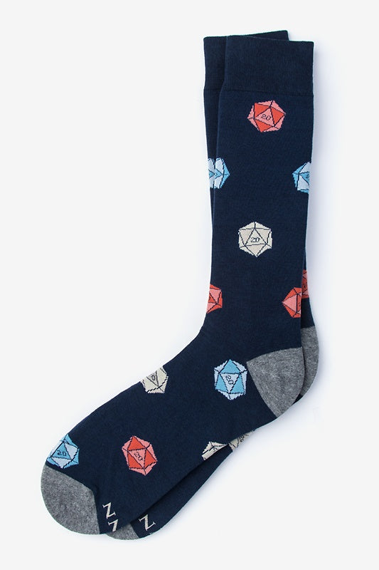 Dungeons And Dragons Navy Blue Mens Sock, Dungeons and Dragons Socks, Socks, Navy Blue, Carded Cotton, Nylon, Spandex, SK1050, Men's Socks, Socks for Men, Clinks.com