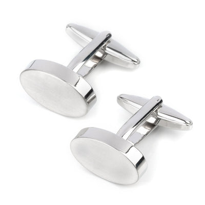Oval Silver Engravable Cufflinks
