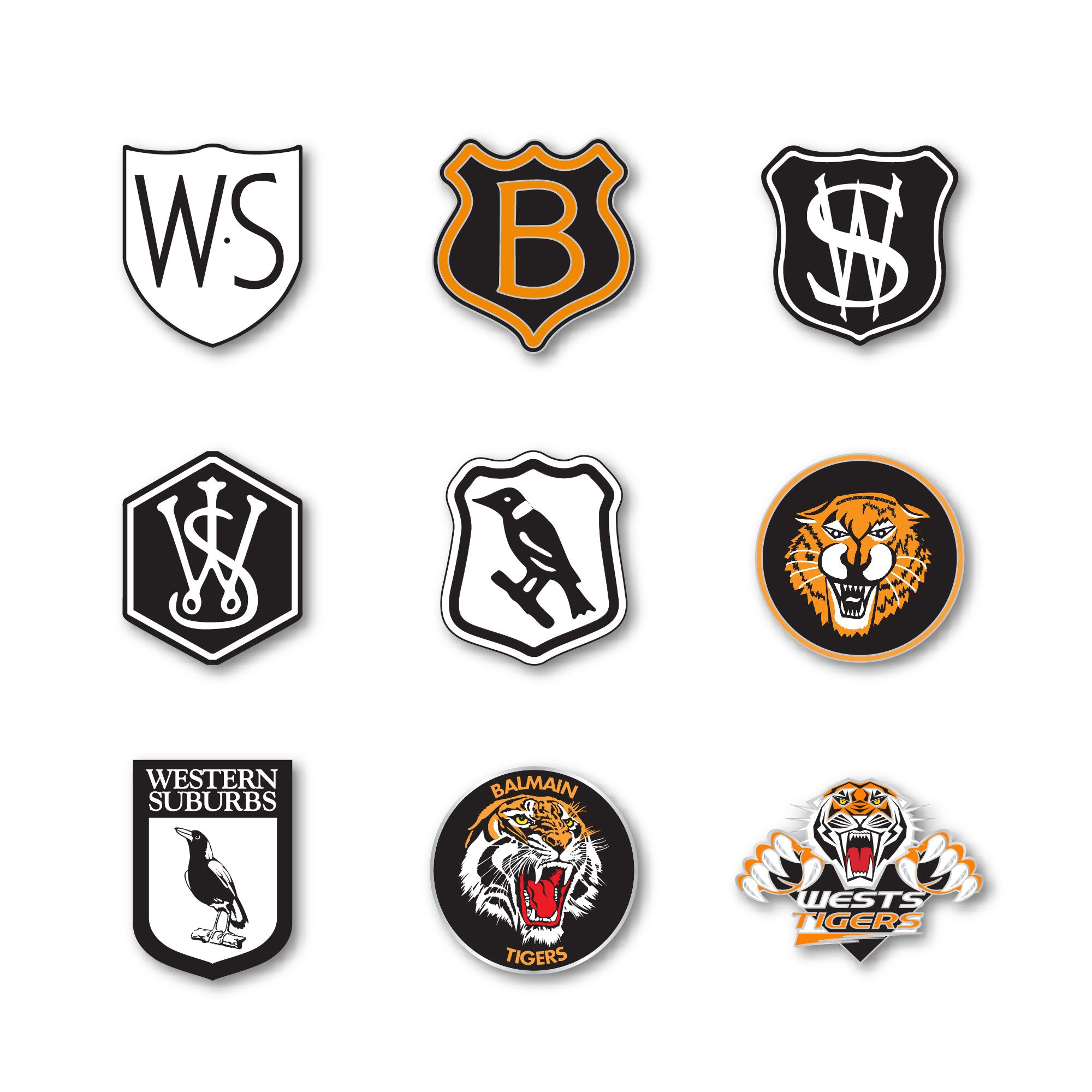 Wests Tigers Logo NRL Pin Set
