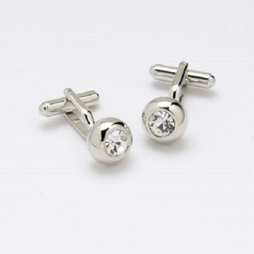 Solitaire Crystal Cufflinks with a Swarovski Crystal