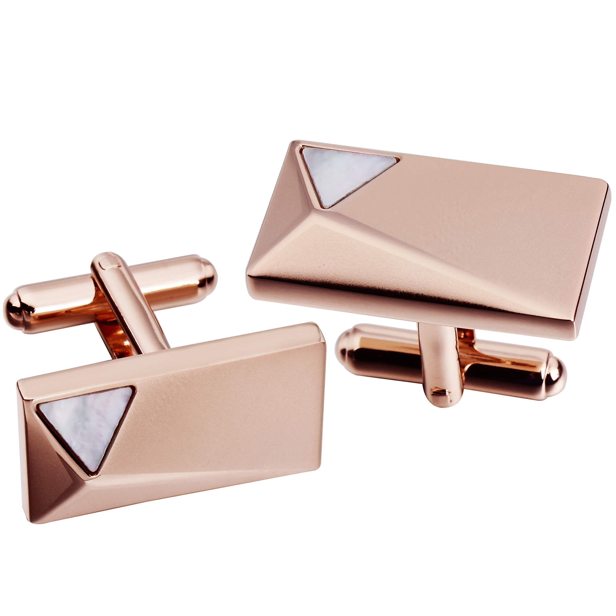 Rose Gold Peak with Mother of Pearl Cufflinks