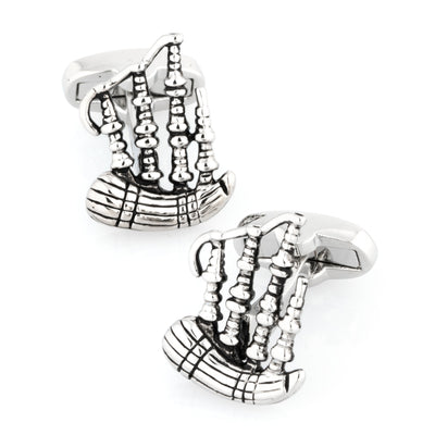 Scottish Bagpipes Cufflinks Silver