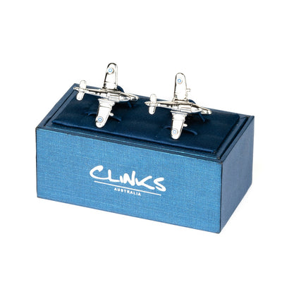 Silver Fighter Jet Plane Cufflinks