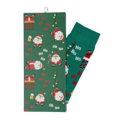 Xmas Ho Ho Sock with Card, Socks, Bamboozld, Bamboo, Spandex, Green, SS6003, Men's Socks, Socks for Men, Clinks.com