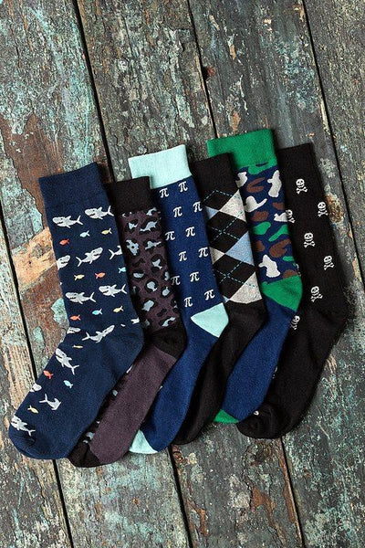 Shark Attack Sock, Socks, Alynn Socks, Navy Blue, Carded Cotton, Nylon, Spandex, SK1019, Men's Socks, Socks for Men, Clinks.com
