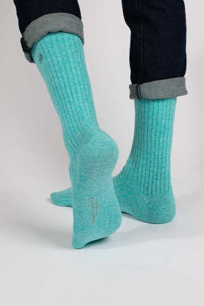 Aqua Marle Ribbed Socks
