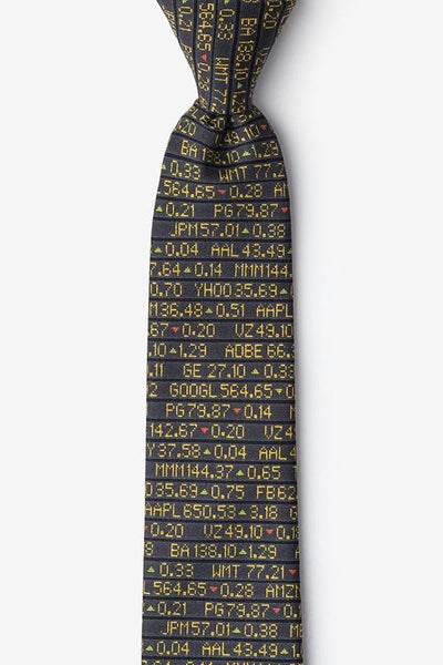 Stock Ticker Skinny Tie