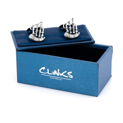 Scottish Bagpipes Cufflinks Silver