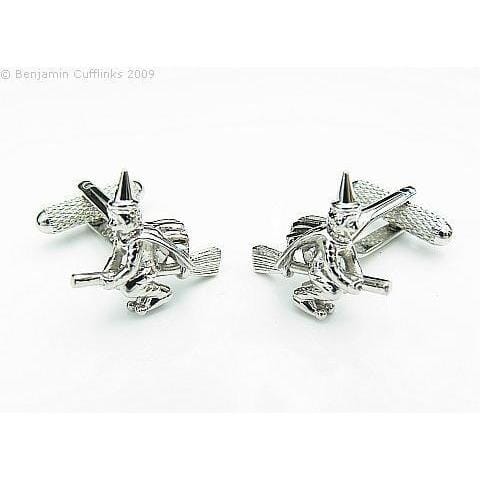 Witch on Broom Cufflinks Novelty Cufflinks Clinks Australia Witch on Broom Cufflinks 