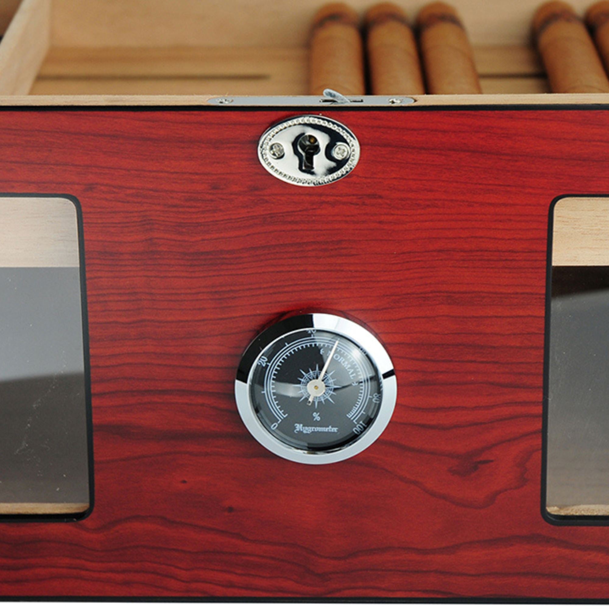 120 CT Brown Cigar Humidor Spanish Cedar Box for Cigars Cigar Boxes Clinks 
