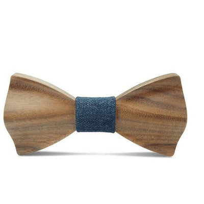 Dark Wood Denim Adult Bow Tie, Bow Ties, BTA020, Wooden Bow Ties, Cuffed, Clinks, Clinks Australia