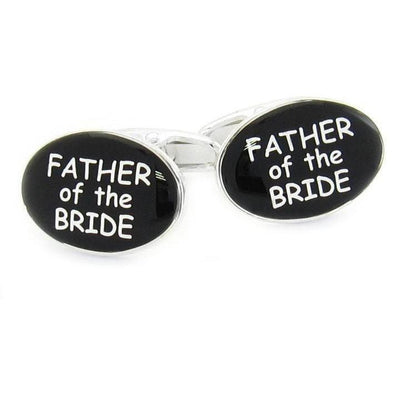 Father of the Bride Black Silver Wedding Cufflinks