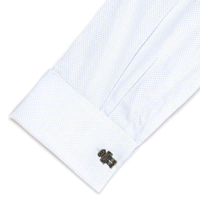 Robot Cufflinks in Antique Burnished Gold