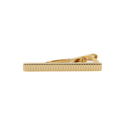 Vertical Lines Gold Tie Clip