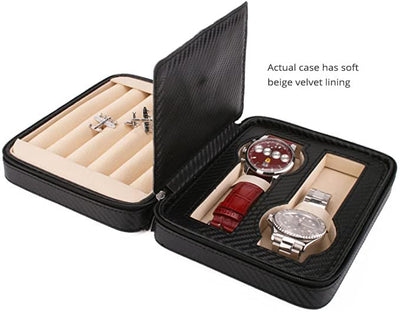 Cufflink and  Watch Case, Watch Case, Cuffed Cufflink and Watch Case, Clink Australia Cufflink and Watch Case, Cufflink and Watch Case on Cuffed, Australia Cufflink and Watch Box Case, Cufflink and Watch Storage Case, Cufflink and Watch Display Case, Executive Cufflink and Watch Case, Black, Watch Case, CB5010, Clinks.com