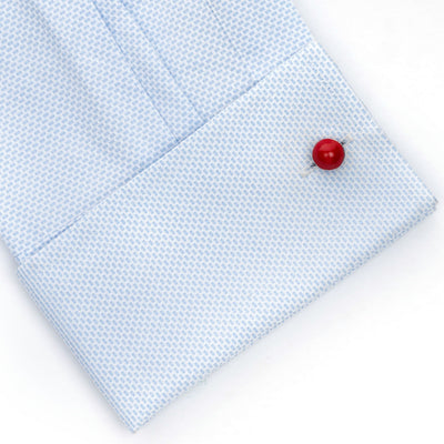 Red Cricket Ball Cufflinks