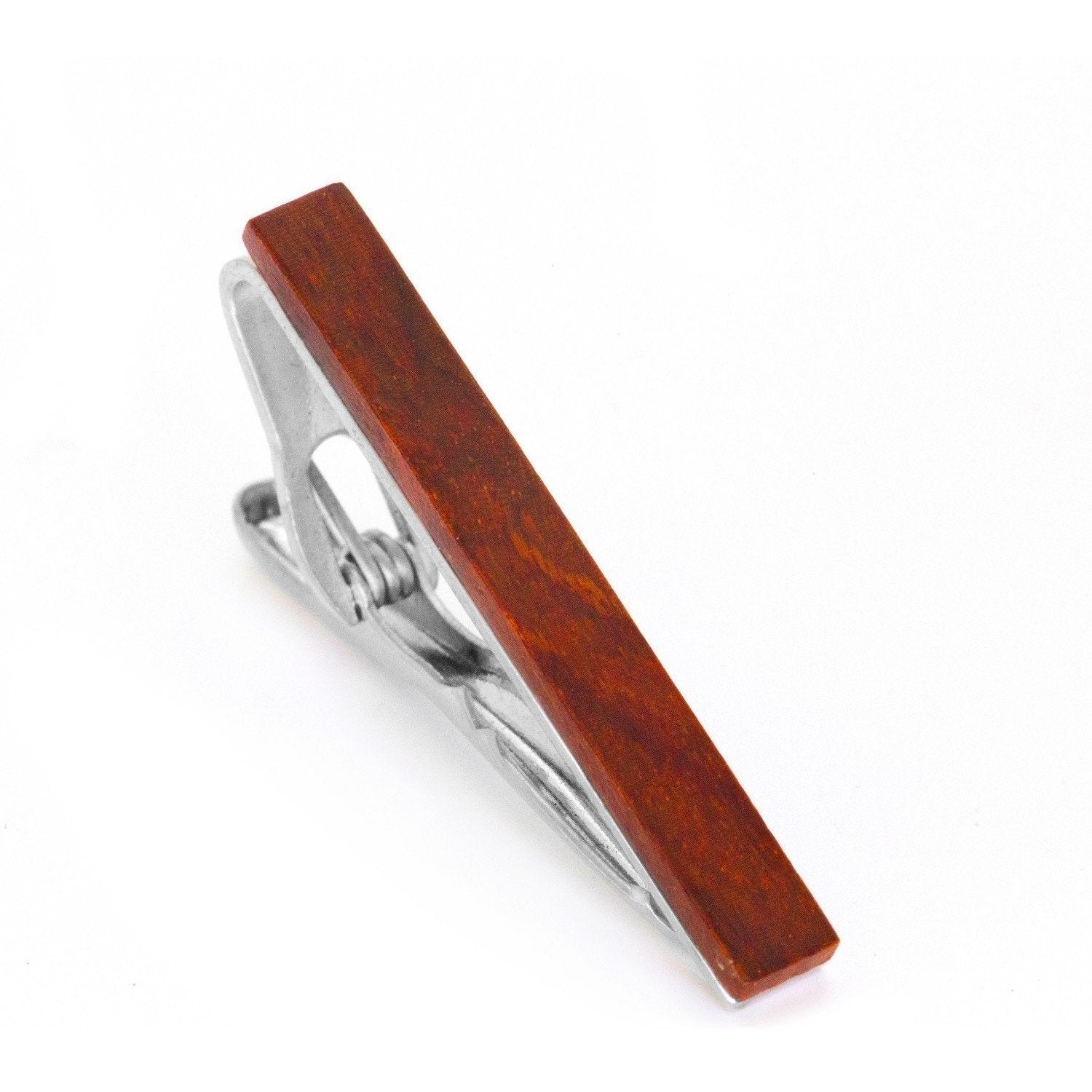 Red Wood Small Tie Clip