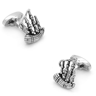 Scottish Bagpipes Cufflinks Silver