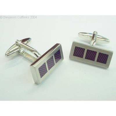 Three Square Purple Cufflinks