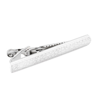 Scored Earth Matte Silver Tie Clip
