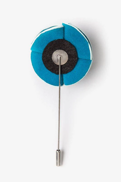 Turquoise Piped Flower Lapel Pin