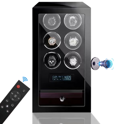 Yarra Watch Winder for 6 Watches + Drawer with Fingerprint Lock