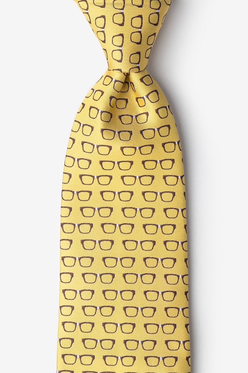 Yellow Four Eyes Glasses Tie