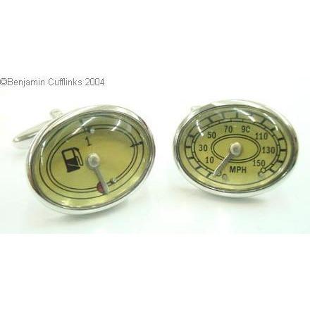 Yellow Petrol Gauge & Speedo Cufflinks