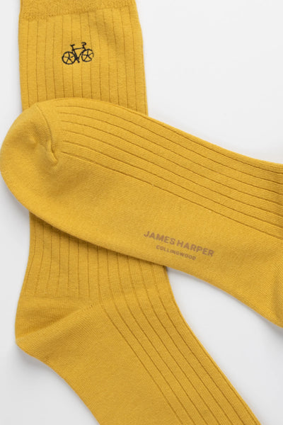 Yellow Ribbed Socks