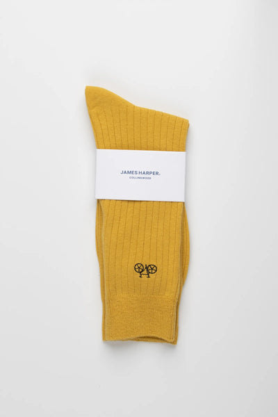 Yellow Ribbed Socks